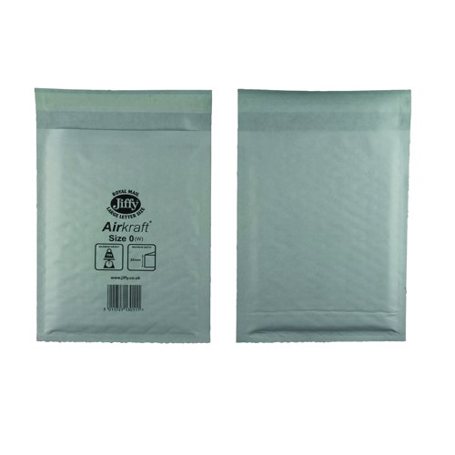 Jiffy Airkraft Bubble Lined Bag Size 0 140x145mm White (Pack 100) JL-0 668104