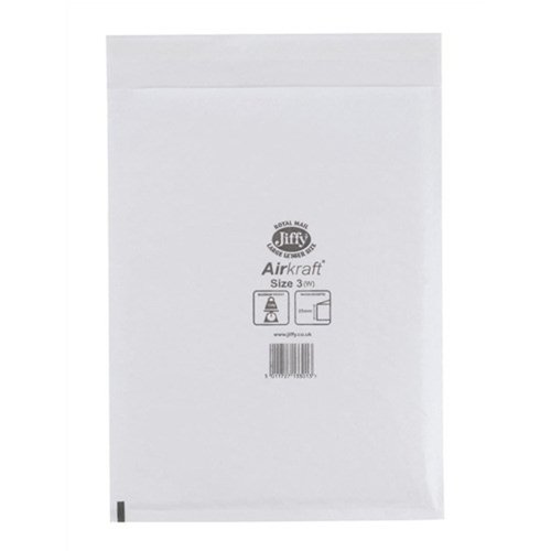 Jiffy Airkraft Bubble Lined Bag Size 3 205x320mm White (Pack 100) JL-3 668110