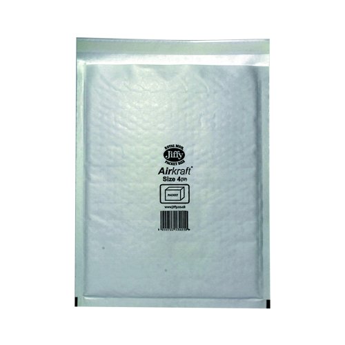 Jiffy Airkraft Bubble Lined Bag Size 4 230x320mm White (Pack 100) JL-4 668112
