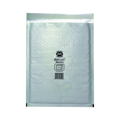 Jiffy Airkraft Bubble Lined Bag Size 5 260x345mm White (Pack 100) JL-5 668114