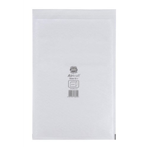 Jiffy Airkraft Bubble Lined Bag Size 6 290x445mm White (Pack 100) JL-6 668116