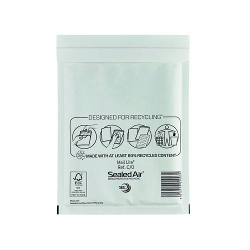 Mail Lite Bubble Lined Bag C/0 150x210mm White (Pack 100) WLW0 612066
