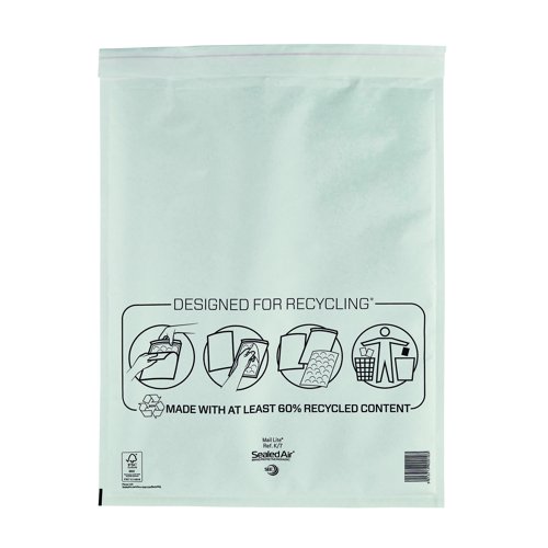 Mail Lite Bubble Lined Bag K/7 350x470mm White (Pack 50) MLW7 612065
