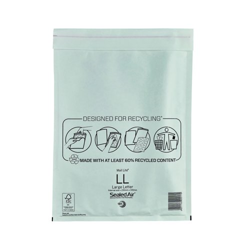 Mail Lite Bubble Lined Bag LL 230x330mm White (Pack 50) MLWLL 612052
