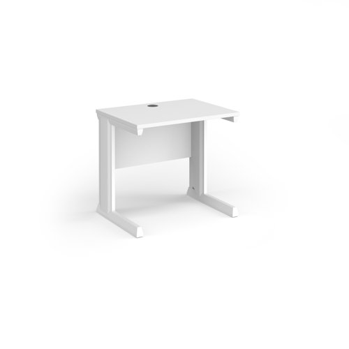 Vivo Straight Desk 800x600x725mm White Frame/White Top VEX8-WH-WH