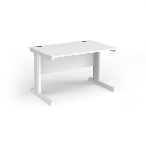 Vivo Straight Desk 1200x600x725mm White Frame/White Top VEX12-WH-WH