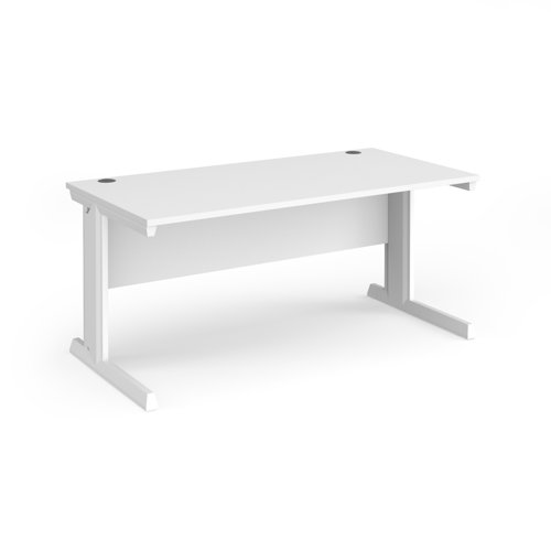 Vivo Straight Desk 1600x800x725mm White Frame/White Top V16-WH-WH