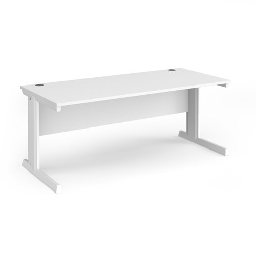 Vivo Straight Desk 1800x800x725mm White Frame/White Top V18-WH-WH