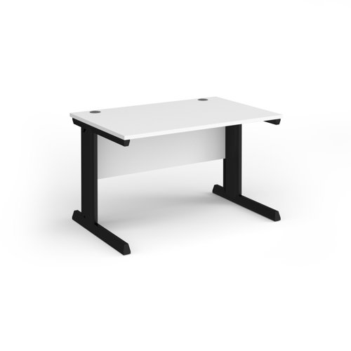 Vivo Straight Desk 1200x600x725mm Black Frame/White Top VEX12-K-WH