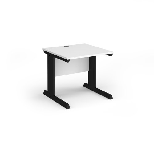 Vivo Straight Desk 800x800x725mm Black Frame/White Top V8-K-WH