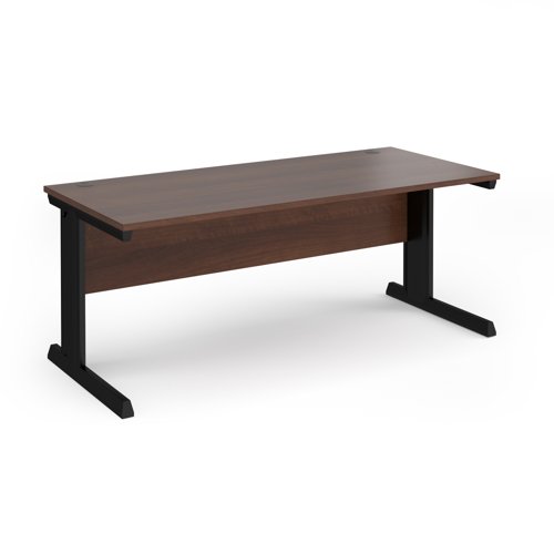 Vivo Straight Desk 1800x800x725mm Black Frame/Walnut Top V18-K-W