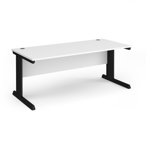Vivo Straight Desk 1800x800x725mm Black Frame/White Top V18-K-WH