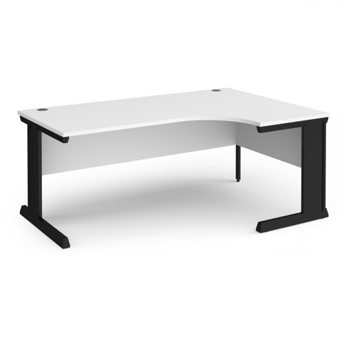 Vivo Ergonomic Desk Right Hand 1800x800-1200x725mm Black Frame/White Top VER18-K-WH