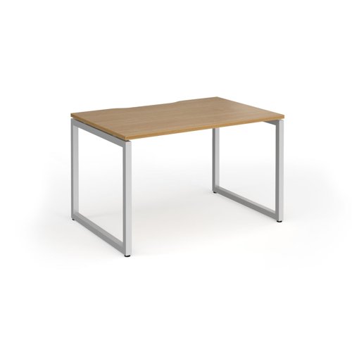 Connex+ Single Desk 1200x800mm Silver O-Frame/Oak Top HCO128-S-O
