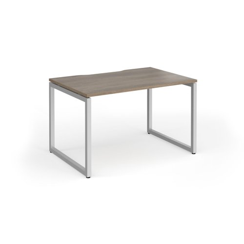 Connex+ Single Desk 1200x800mm Silver O-Frame/Grey Nebraska Oak Top HCO128-S-NO