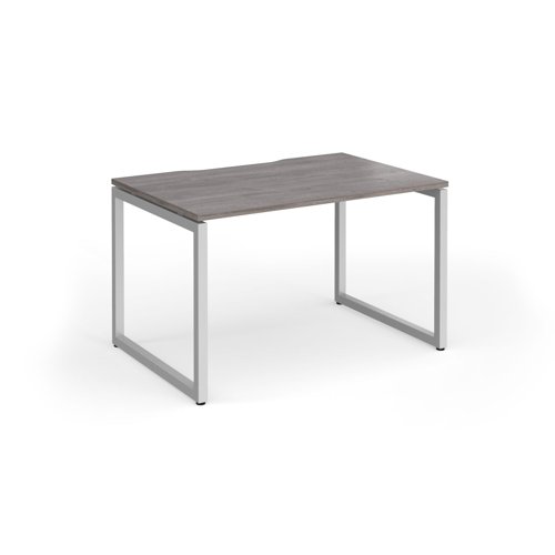 Connex+ Single Desk 1200x800mm Silver O-Frame/Grey Oak Top HCO128-S-GO