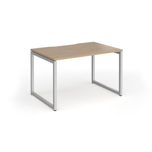 Connex+ Single Desk 1200x800mm Silver O-Frame/Kendal Oak Top HCO128-S-KO