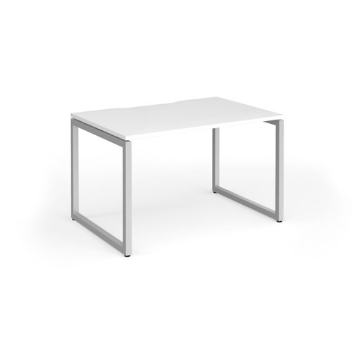 Connex+ Single Desk 1200x800mm Silver O-Frame/White Top HCO128-S-WH