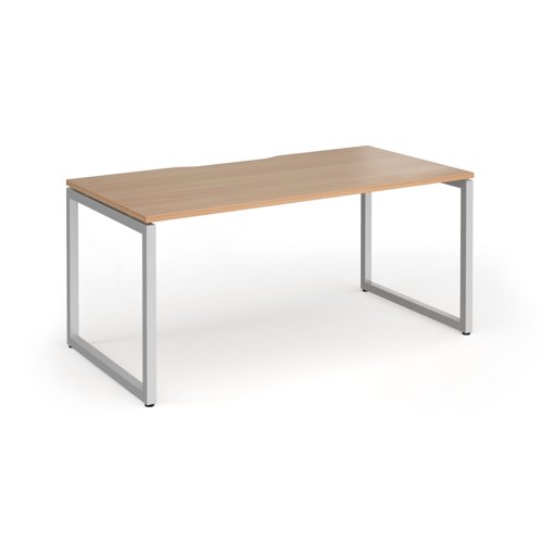 Connex+ Single Desk 1600x800mm Silver O-Frame/Beech Top HCO168-S-B