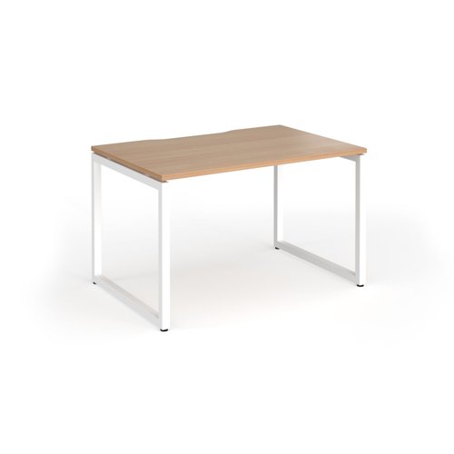 Connex+ Single Desk 1200x800mm White O-Frame/Beech Top HCO128-WH-B