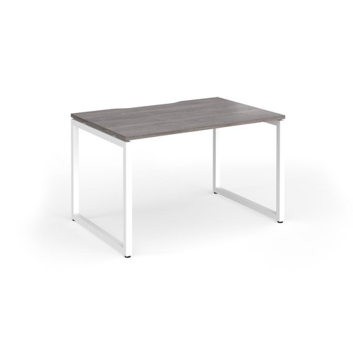 Connex+ Single Desk 1200x800mm White O-Frame/Grey Oak Top HCO128-WH-GO