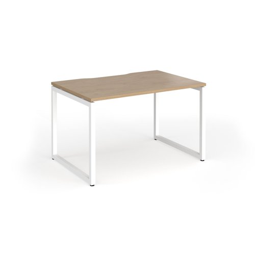 Connex+ Single Desk 1200x800mm White O-Frame/Kendal Oak Top HCO128-WH-KO