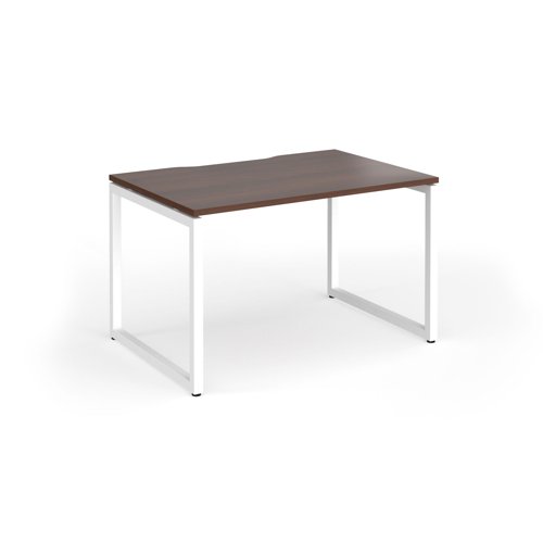 Connex+ Single Desk 1200x800mm White O-Frame/Walnut Top HCO128-WH-W