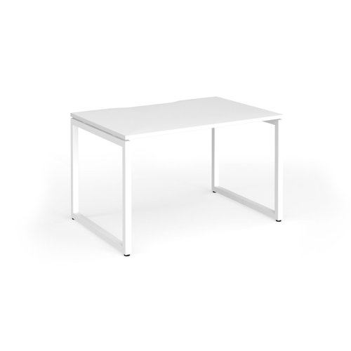 Connex+ Single Desk 1200x800mm White O-Frame/White Top HCO128-WH-WH