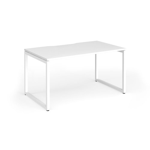 Connex+ Single Desk 1400x800mm White O-Frame/White Top HCO148-WH-WH