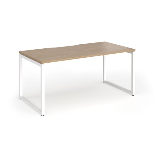 Connex+ Single Desk 1600x800mm White O-Frame/Kendal Oak Top HCO168-WH-KO