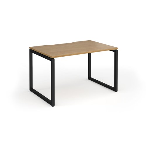 Connex+ Single Desk 1200x800mm Black O-Frame/Oak Top HCO128-K-O
