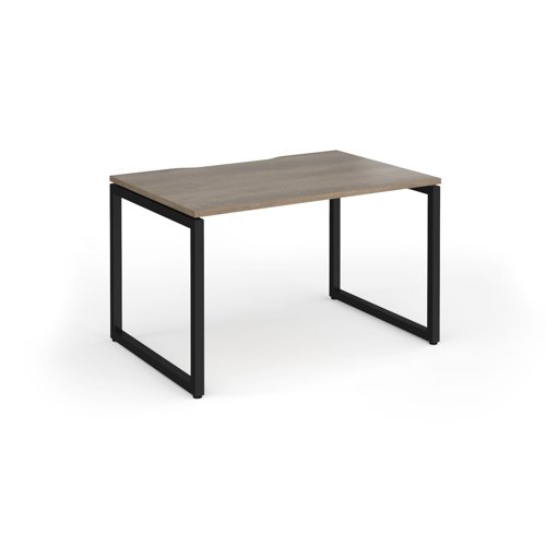 Connex+ Single Desk 1200x800mm Black O-Frame/Grey Nebraska Oak Top HCO128-K-NO