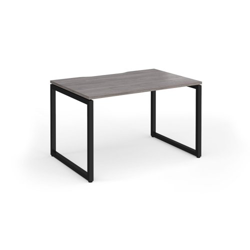 Connex+ Single Desk 1200x800mm Black O-Frame/Grey Oak Top HCO128-K-GO