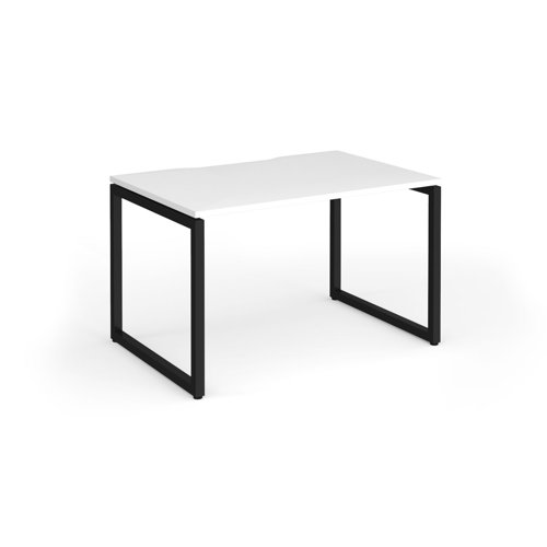 Connex+ Single Desk 1200x800mm Black O-Frame/White Top HCO128-K-WH