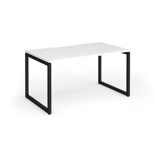Connex+ Single Desk 1400x800mm Black O-Frame/White Top HCO148-K-WH