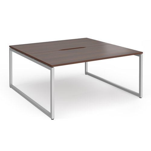 Connex+ Back-to-Back Desk 1600x1600mm Silver O-Frame/Walnut Top HCO1616-S-W