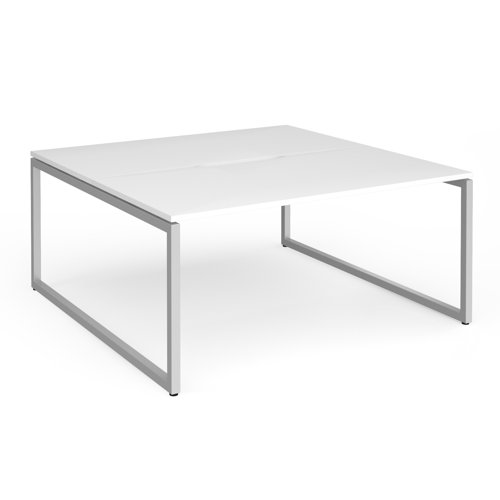 Connex+ Back-to-Back Desk 1600x1600mm Silver O-Frame/White Top HCO1616-S-WH