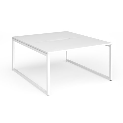 Connex+ Back-to-Back Desk 1400x1600mm White O-Frame/White Top HCO1416-WH-WH