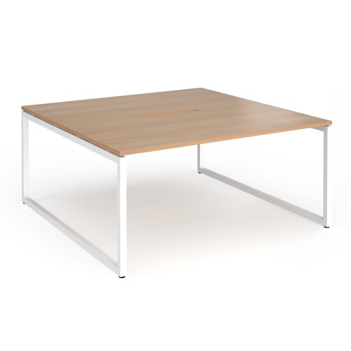 Connex+ Back-to-Back Desk 1600x1600mm White O-Frame/Beech Top HCO1616-WH-B