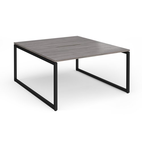 Connex+ Back-to-Back Desk 1400x1600mm Black O-Frame/Grey Oak Top HCO1416-K-GO