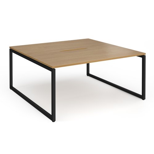 Connex+ Back-to-Back Desk 1600x1600mm Black O-Frame/Oak Top HCO1616-K-O