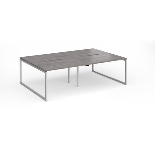 Connex+ Double Back-to-Back Desk 2400x1600mm Silver O-Frame/Grey Oak Top HCO2416-S-GO