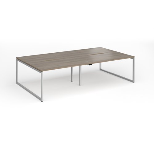 Connex+ Double Back-to-Back Desk 2800x1600mm Silver O-Frame/Grey Nebraska Oak Top HCO2816-S-NO