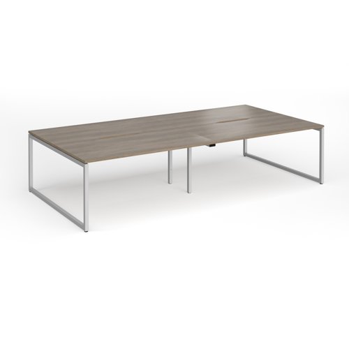 Connex+ Double Back-to-Back Desk 3200x1600mm Silver O-Frame/Grey Nebraska Oak Top HCO3216-S-NO