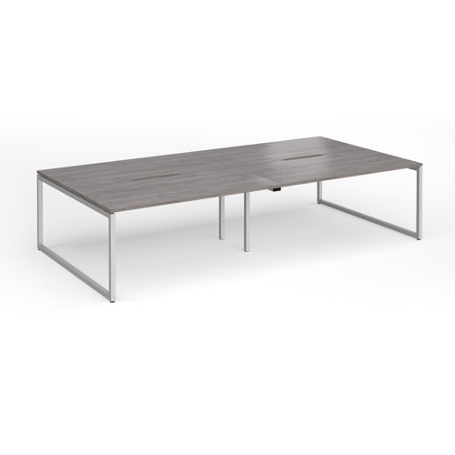 Connex+ Double Back-to-Back Desk 3200x1600mm Silver O-Frame/Grey Oak Top HCO3216-S-GO