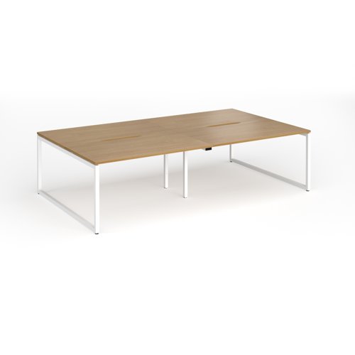 Connex+ Double Back-to-Back Desk 2800x1600mm White O-Frame/Oak Top HCO2816-WH-O