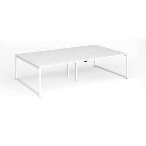 Connex+ Double Back-to-Back Desk 2800x1600mm White O-Frame/White Top HCO2816-WH-WH