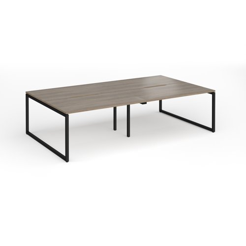 Connex+ Double Back-to-Back Desk 2800x1600mm Black O-Frame/Grey Nebraska Oak Top HCO2816-K-NO