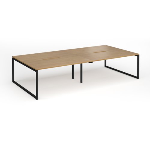 Connex+ Double Back-to-Back Desk 3200x1600mm Black O-Frame/Oak Top HCO3216-K-O