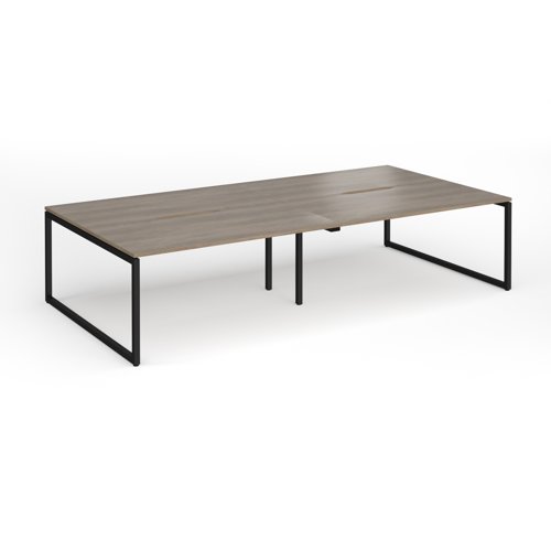 Connex+ Double Back-to-Back Desk 3200x1600mm Black O-Frame/Grey Nebraska Oak Top HCO3216-K-NO
